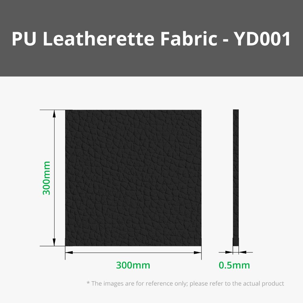 Black Pebbled PU Leatherette Fabric - YD001