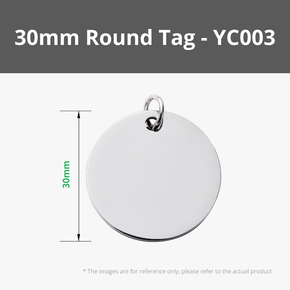Large Round Stainless Steel Tag (5PCS) - YC003