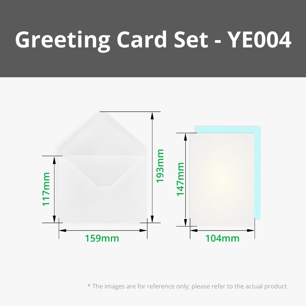 Pearlescent White Greeting Card Set - YE004